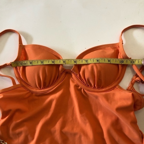 River Island Orange Strappy Chain Detail Underwire One-Piece Swimsuit US 4/8 UK - Picture 14 of 16